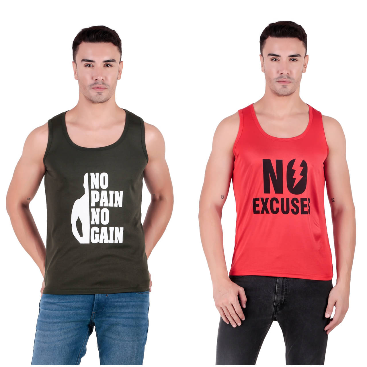     			Stitchcraft Style Pack of 2 Cotton Gym Vest For Men ( Multicolor )