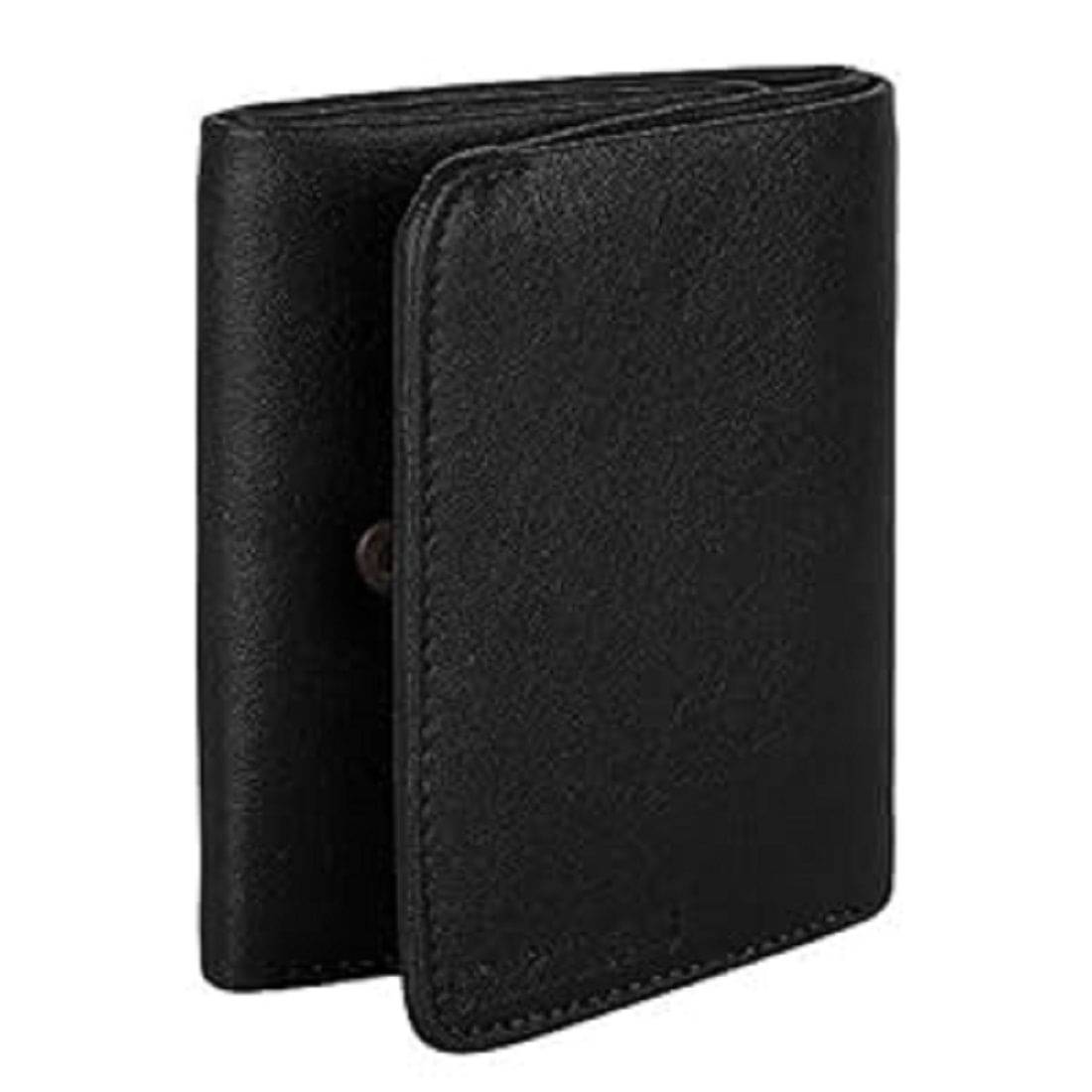 Zacharias Black Leather Men's Three Fold Wallet ( Pack of 1 ) Zacharias Black Leather Men's Three Fold Wallet ( Pack of 1 )