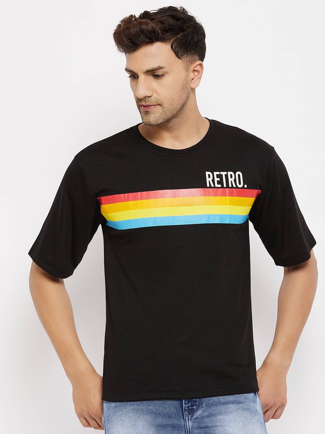     			AUSTIN WOOD Pack of 1 Cotton Blend Oversized Fit Men's T-Shirt ( Black )