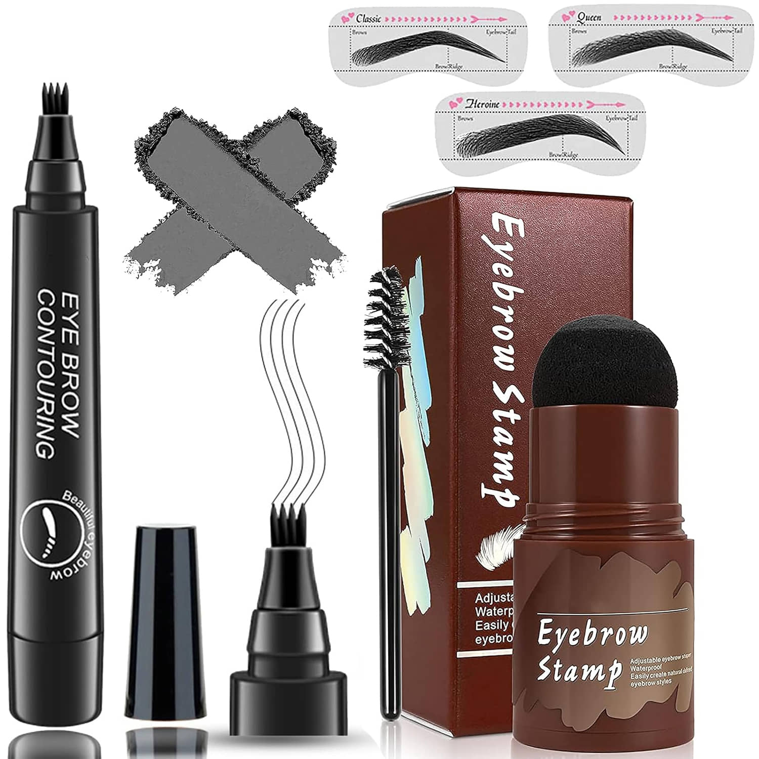 Adbeni Eyebrow Pencil & Hair Stamp Kit Brow Eyebrow Kit Black Pack of 2 50 g - Makeup - Eyes | Buy online on ZillyBuy