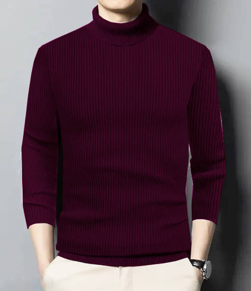 CAT BUNNY Woollen High Neck Men's Sweatshirt - Maroon ( Pack of 1 ) CAT BUNNY Woollen High Neck Men's Sweatshirt - Maroon ( Pack of 1 )