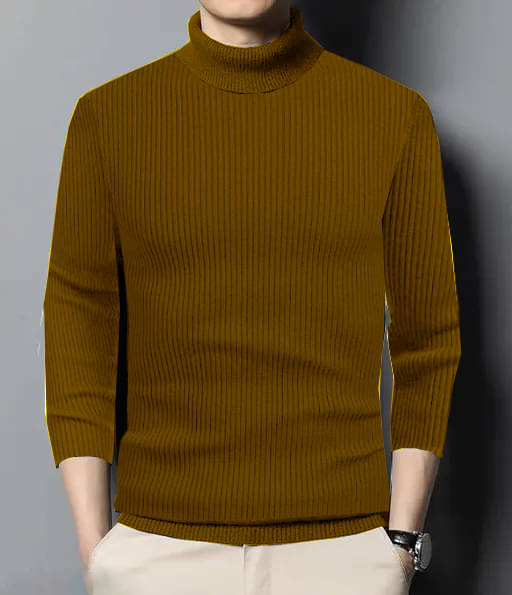 CAT BUNNY Woollen High Neck Men's Sweatshirt - Brown ( Pack of 1 ) CAT BUNNY Woollen High Neck Men's Sweatshirt - Brown ( Pack of 1 )