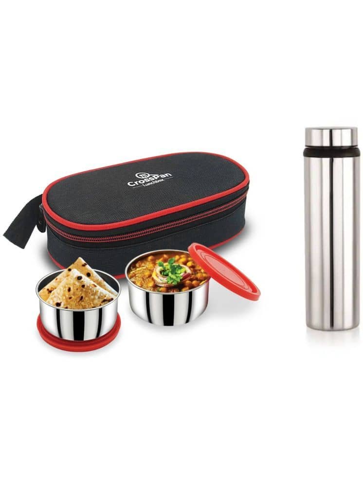 CrossPan Freshmeal Lunch Box/Tiffin Box Stainless Steel Lunch Box 2 - Container ( Pack of 1 )