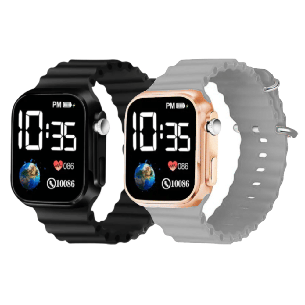     			DECLASSE Black Silicon Digital Couple's Watch