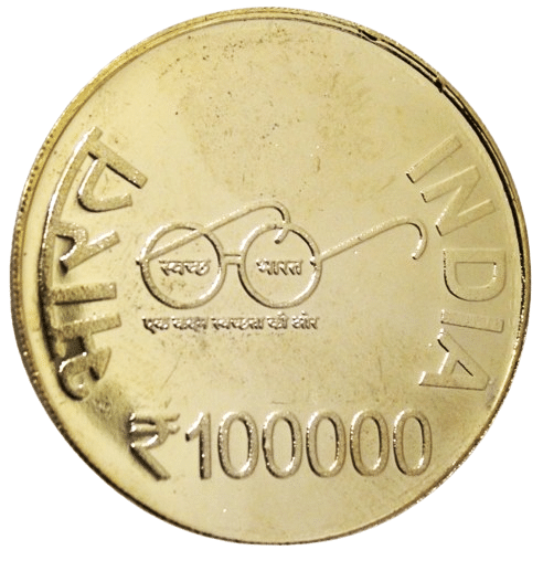     			Extremely Rare 100000 Rupee - Rabindranath Tagore, 100% Real Gold Plated Fantasy Token Memorial Coin