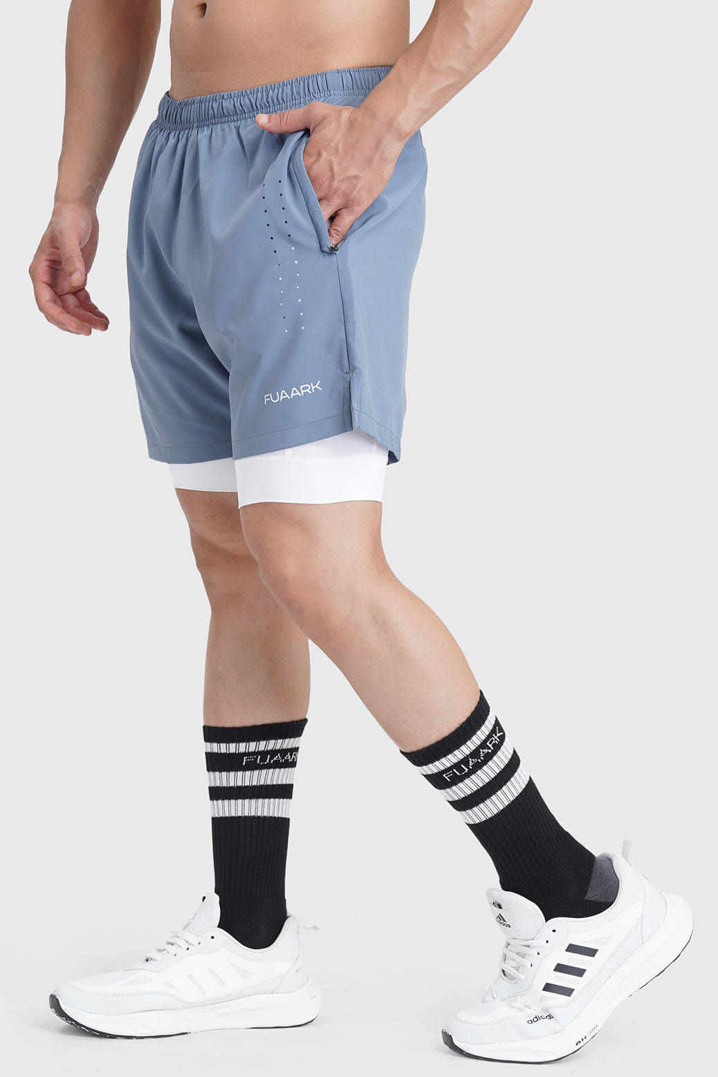     			Fuaark Medium Grey Polyester Men's Running Shorts ( Pack of 1 )