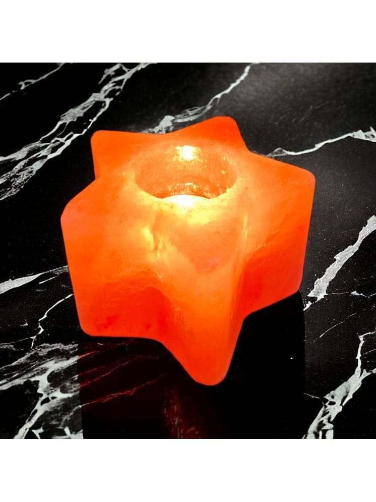 GLOBAL AROMA Pink Table Top Rock Salt Tea Light Holder - Pack of 1 GLOBAL AROMA Pink Table Top Rock Salt Tea Light Holder - Pack of 1