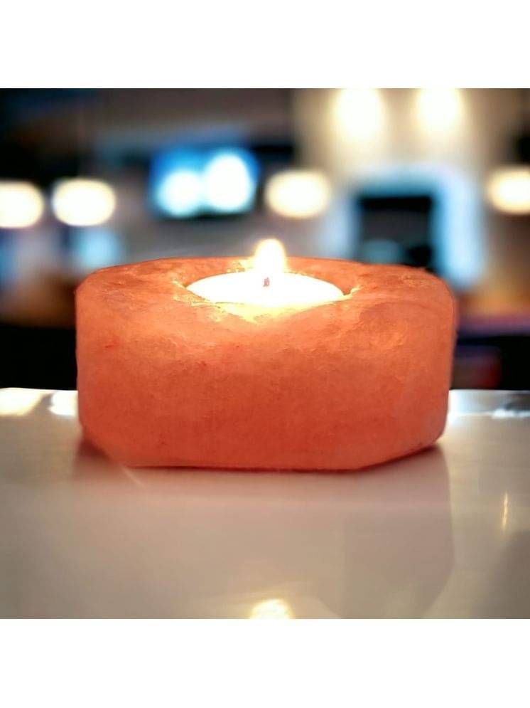     			GLOBAL AROMA Pink Table Top Rock Salt Tea Light Holder - Pack of 2