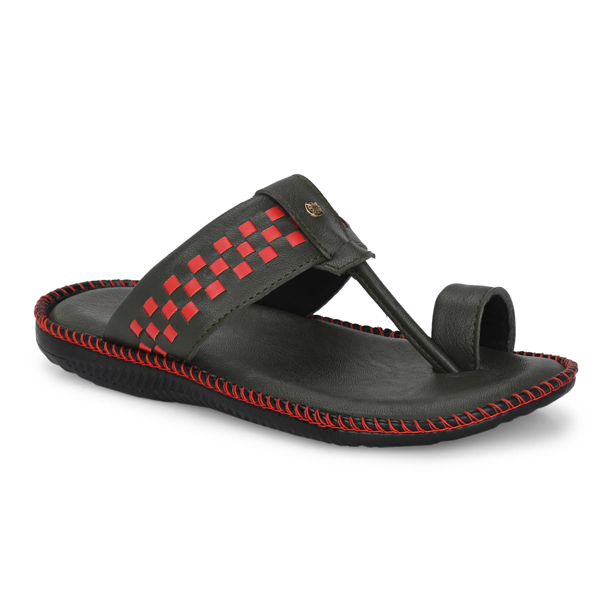    			Leeport Red Men's Kolhapuris