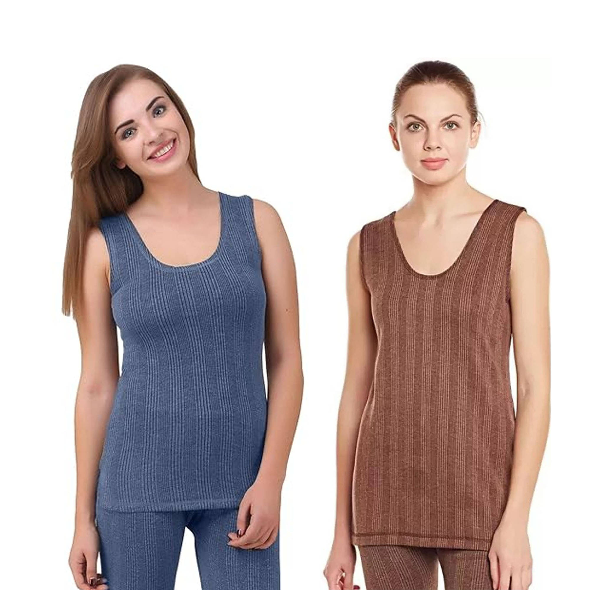     			Paryag Woollen Thermal Tops - Multi Color Pack of 2