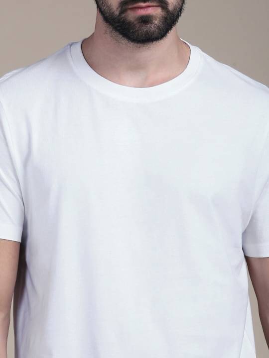 REDESIGNWEBGO Pack of 1 100% Cotton Regular Fit Men's T-Shirt ( White ) REDESIGNWEBGO Pack of 1 100% Cotton Regular Fit Men's T-Shirt ( White )