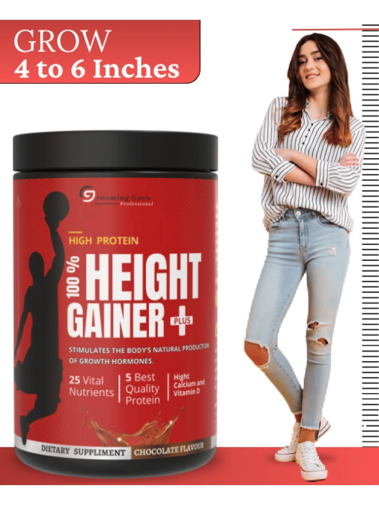 THE GROMMING GURU Height Gainer - Height Growth Powder with 26 Nutrients | Height Growth 500 gm Chocolate Single Pack THE GROMMING GURU Height Gainer - Height Growth Powder with 26 Nutrients | Height Growth 500 gm Chocolate Single Pack