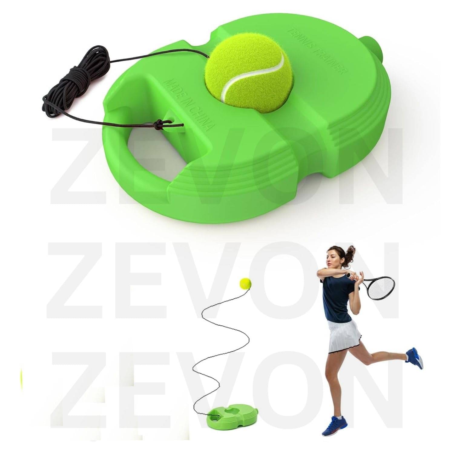     			Tennis Ball Self-Training Tool: Indoor Tennis & Cricket Solo Trainer Kit with String, Rebound Ball Tennis Set for Kids, Tennis Trainer Rebound Ball Practice Equipment, (No Racket Included)
