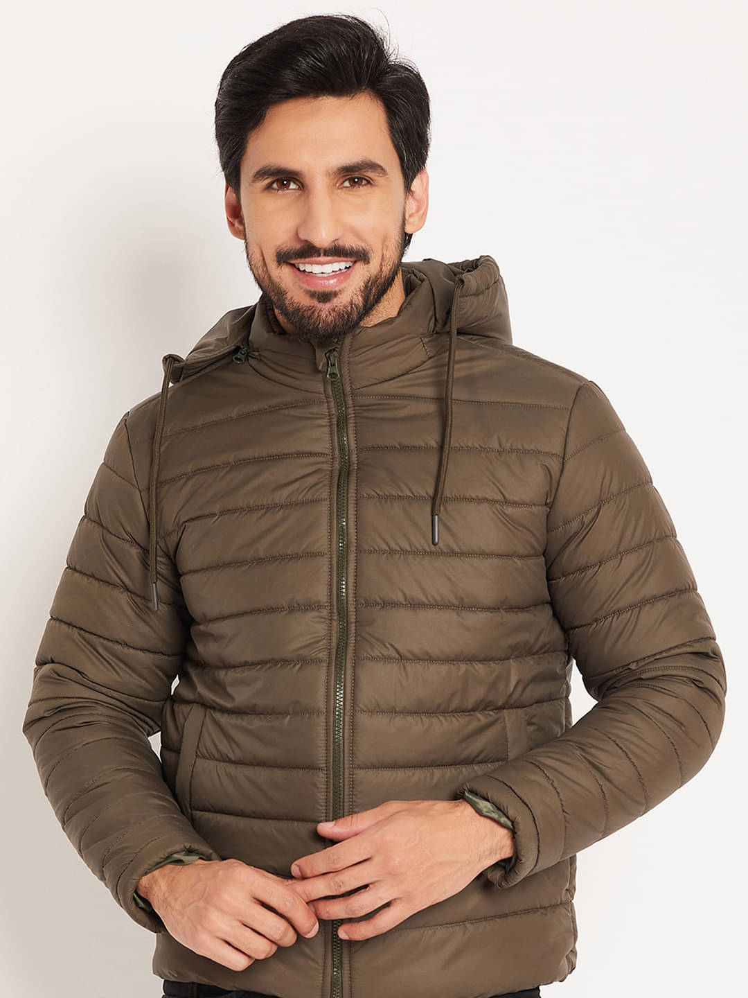 VERO AMORE Polyester Men's Quilted & Bomber Jacket - Olive ( Pack of 1 )     			VERO AMORE Polyester Men's Quilted & Bomber Jacket - Olive ( Pack of 1 )