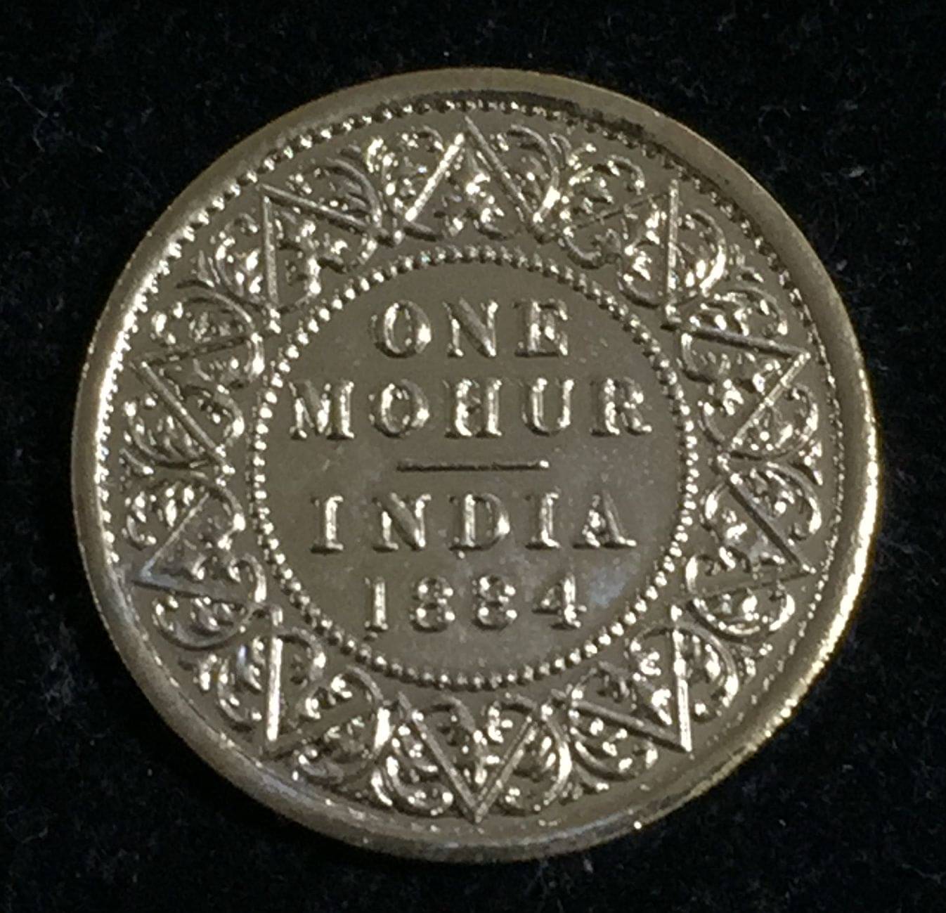 1884 One Mohar Queen British India Rare Coin 1884 One Mohar Queen British India Rare Coin