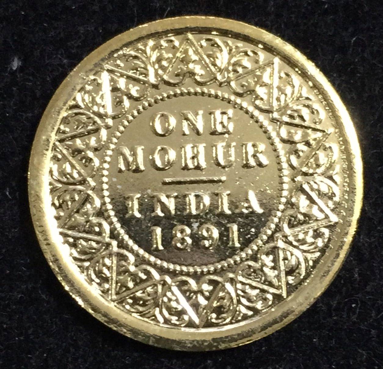 1891 One Mohar Queen British India Rare Coin     			1891 One Mohar Queen British India Rare Coin
