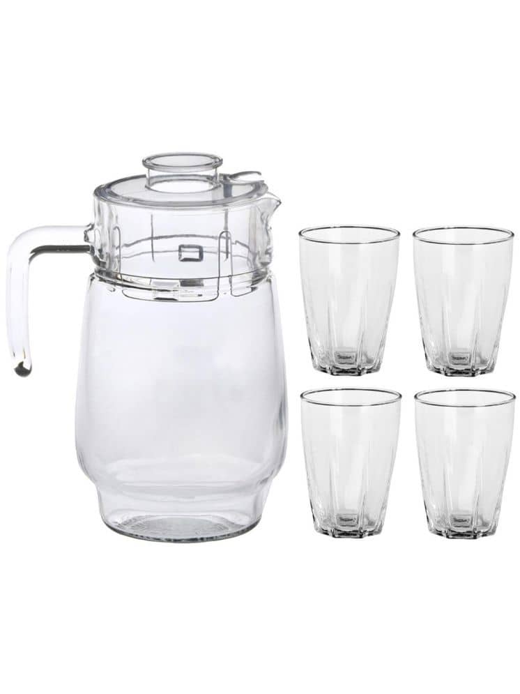 AFAST Designer Jug & Glass Glass Plain Jug & Glass Set 1750 mL Transparent