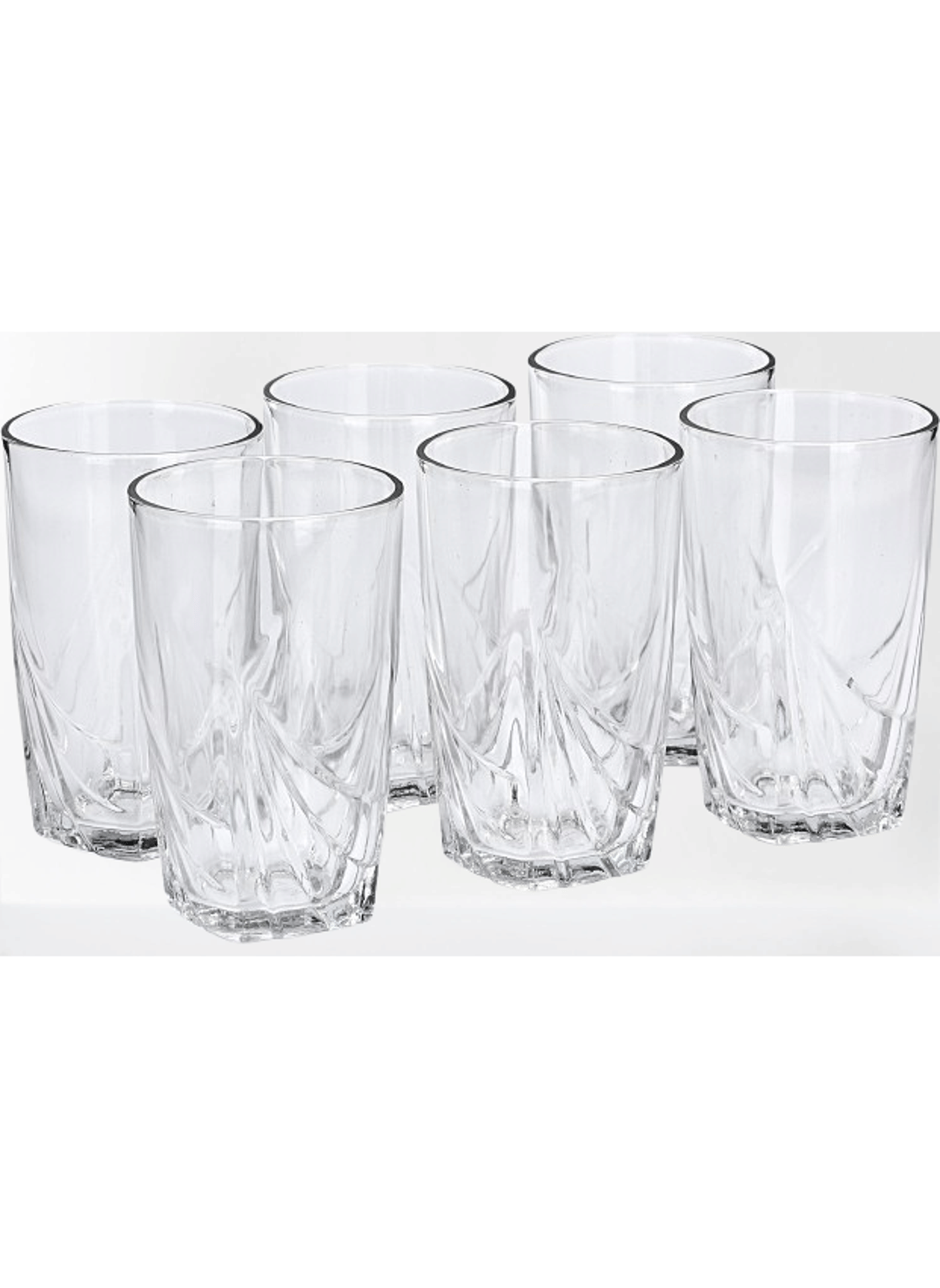 AFAST Party Glass/Beer Mug Glass Plain Glasses Set 350 ml ( Pack of 6 ) Transparent
