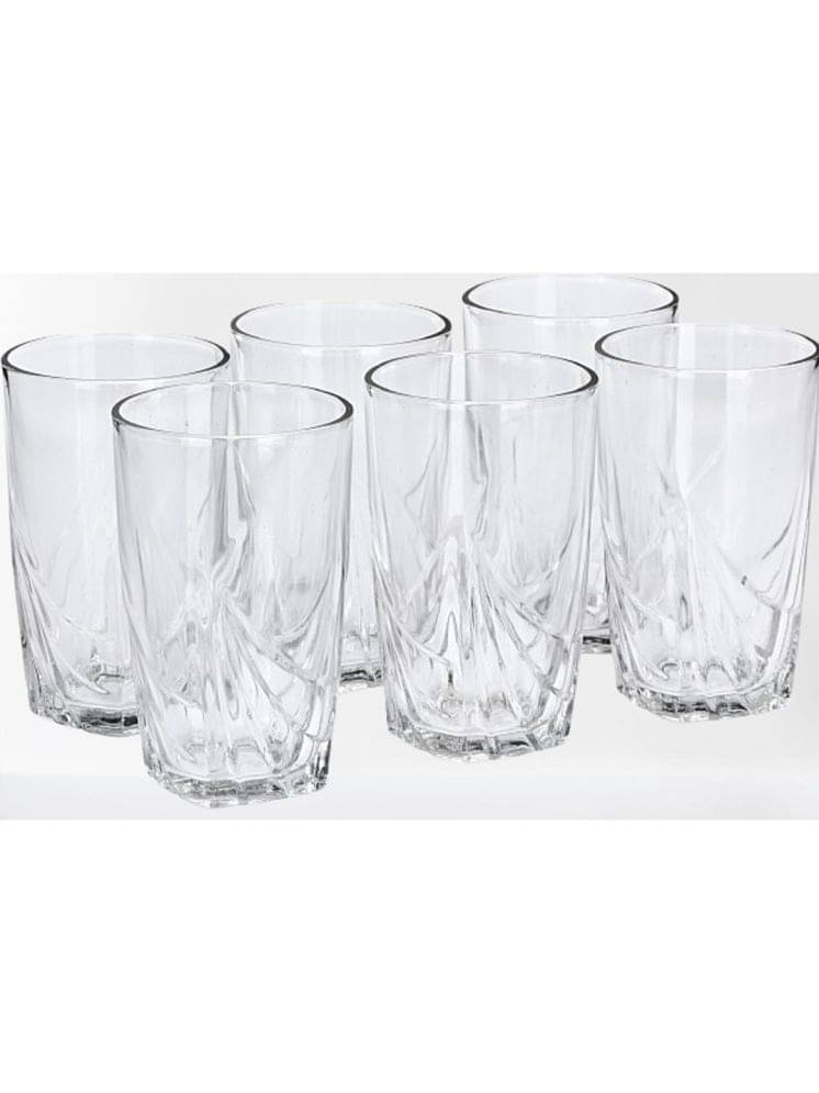     			AFAST Party Glass/Beer Mug Glass Plain Glasses Set 350 ml ( Pack of 6 ) Transparent