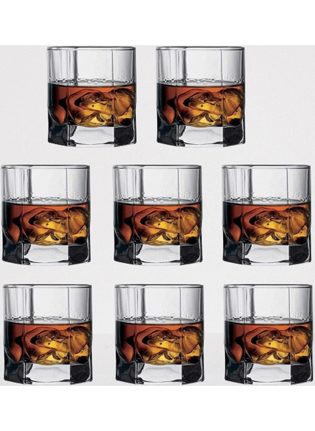 AFAST Party Glass/Beer Mug Glass Plain Wine Glasses 350 ml ( Pack of 8 ) Transparent