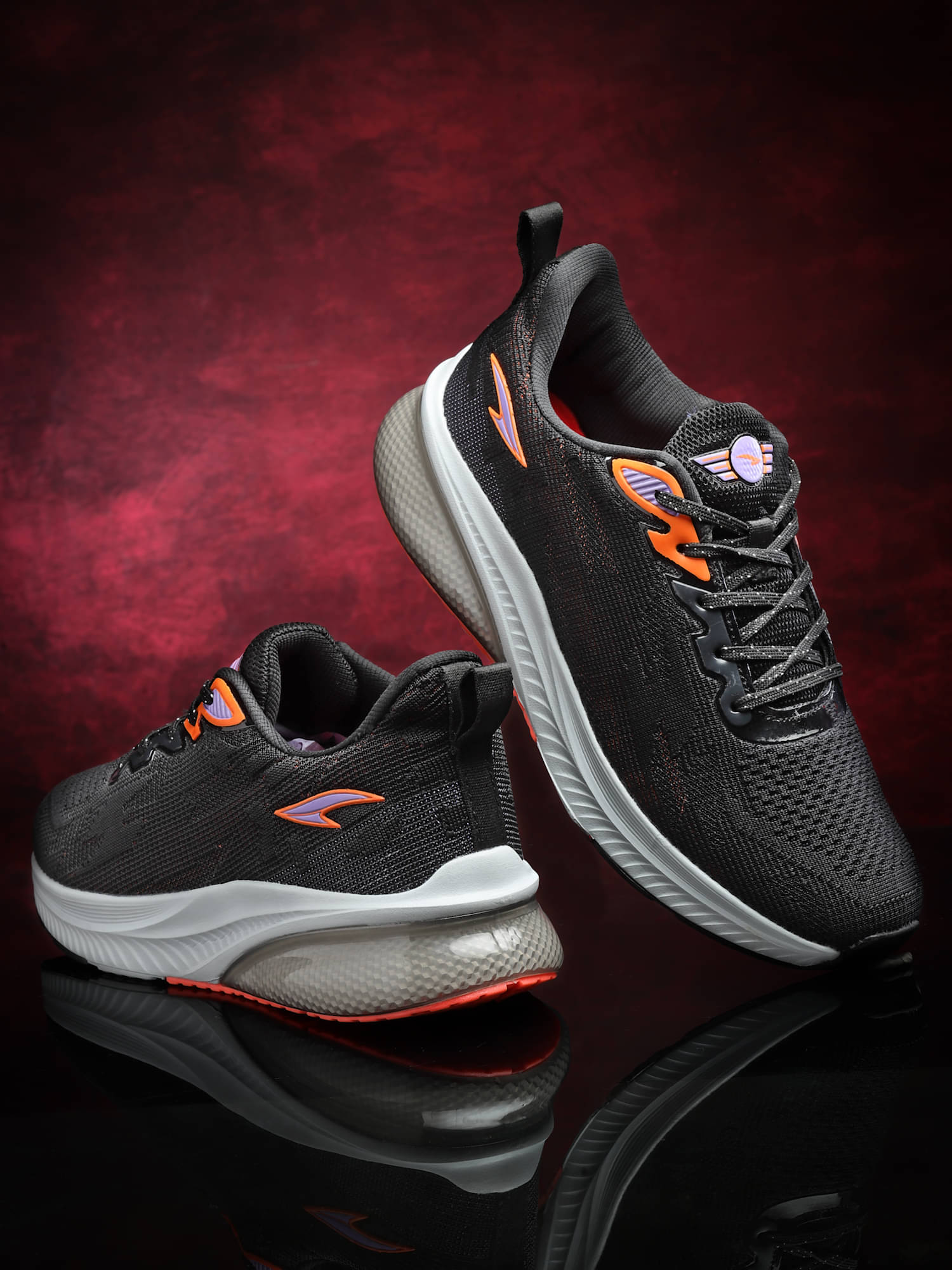 ASIAN POWERPLAY-09 Black Men's Sports Running Shoes