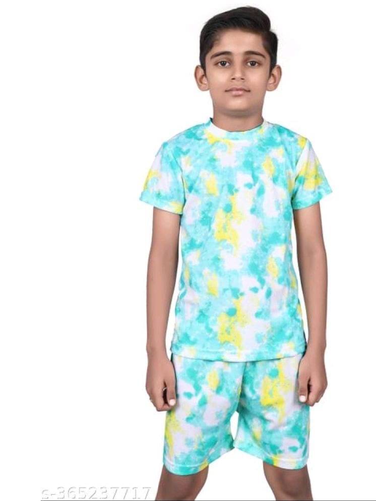     			ASTYLOR Pack of 1 Baby Boys Lycra T-Shirt & Shorts ( Blue )