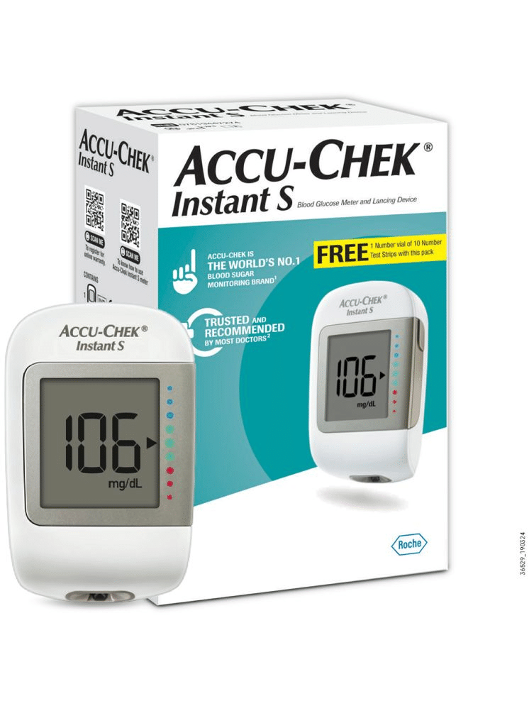     			Accu-Chek Instant Kit+10 Strips+10Lancet Glucometer