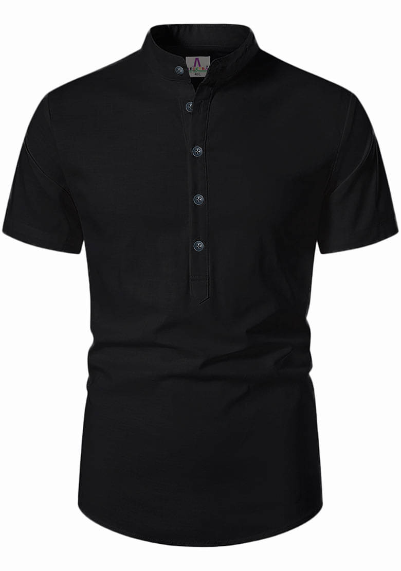 Apektra Black Cotton Men's Regular Kurta ( Pack of 1 ) Apektra Black Cotton Men's Regular Kurta ( Pack of 1 )