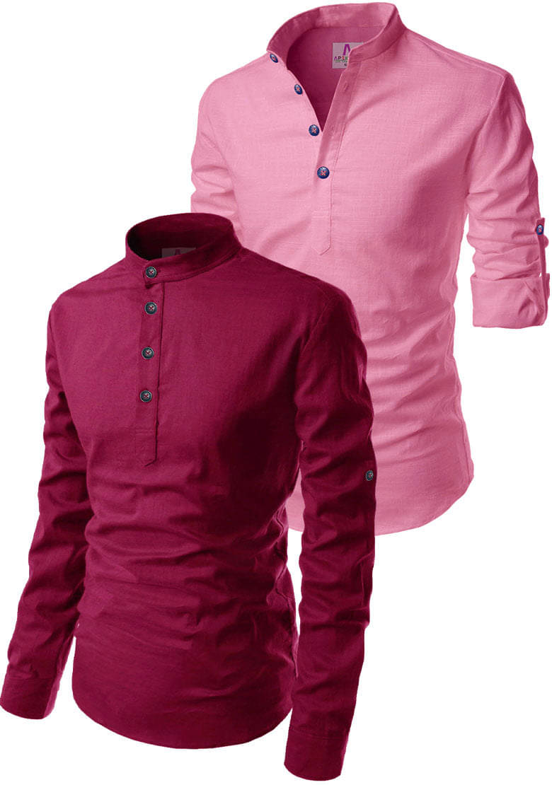 Apektra Muticolor Cotton Blend Men's Regular Kurta ( Pack of 2 ) Apektra Muticolor Cotton Blend Men's Regular Kurta ( Pack of 2 )