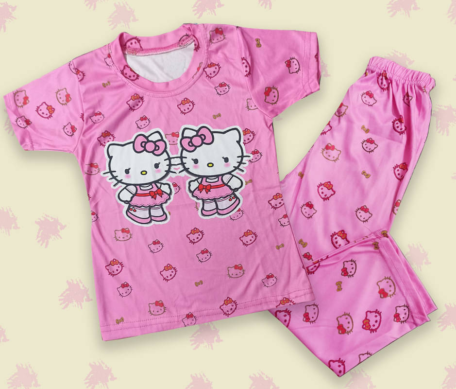     			Paryag Pack of 1 Boys Cotton Blend Nightsuit Set ( Pink )