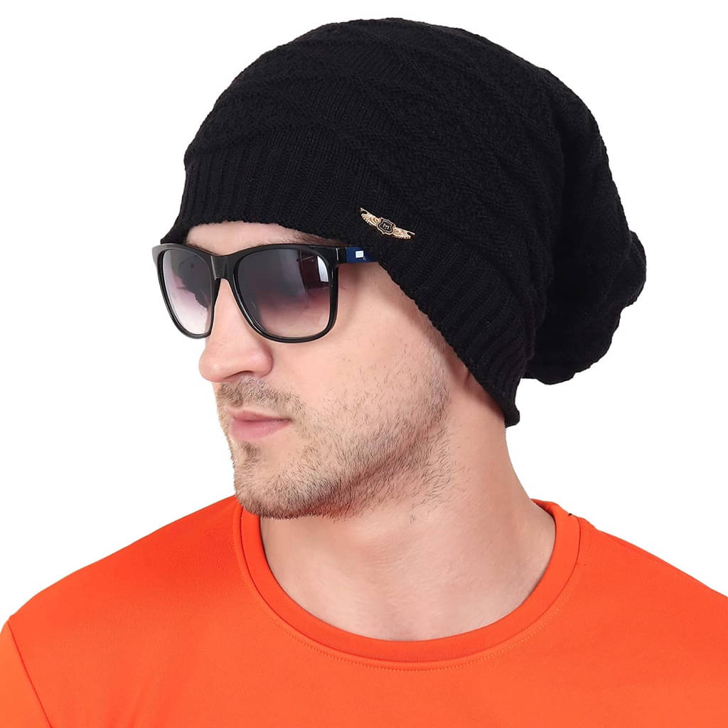     			CAT BUNNY Black Woollen Men's Cap ( Pack of 1 )