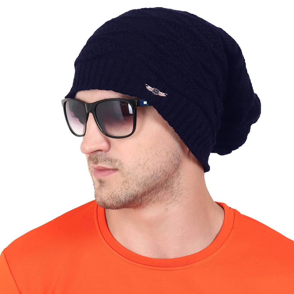     			CAT BUNNY Navy Woollen Men's Cap ( Pack of 1 )