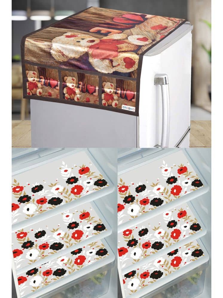 Crosmo PVC Animal Fridge Mat & Cover ( 99 53 ) Pack of 7 - Multicolor