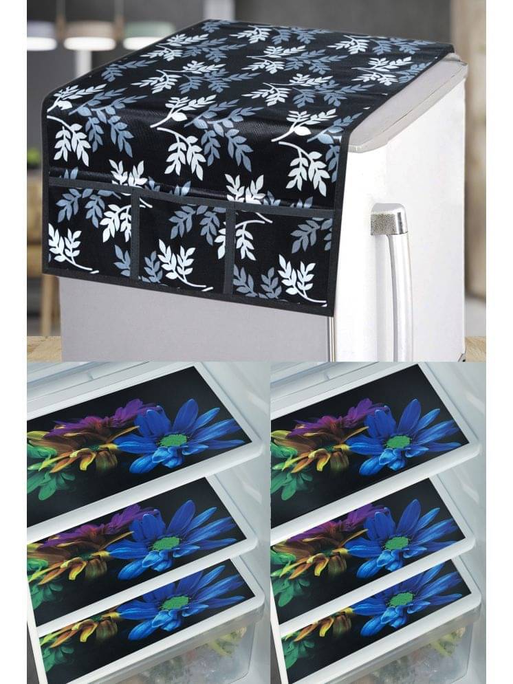 Crosmo PVC Floral Printed Fridge Mat & Cover ( 99 53 ) Pack of 7 - Multicolor Crosmo PVC Floral Printed Fridge Mat & Cover ( 99 53 ) Pack of 7 - Multicolor