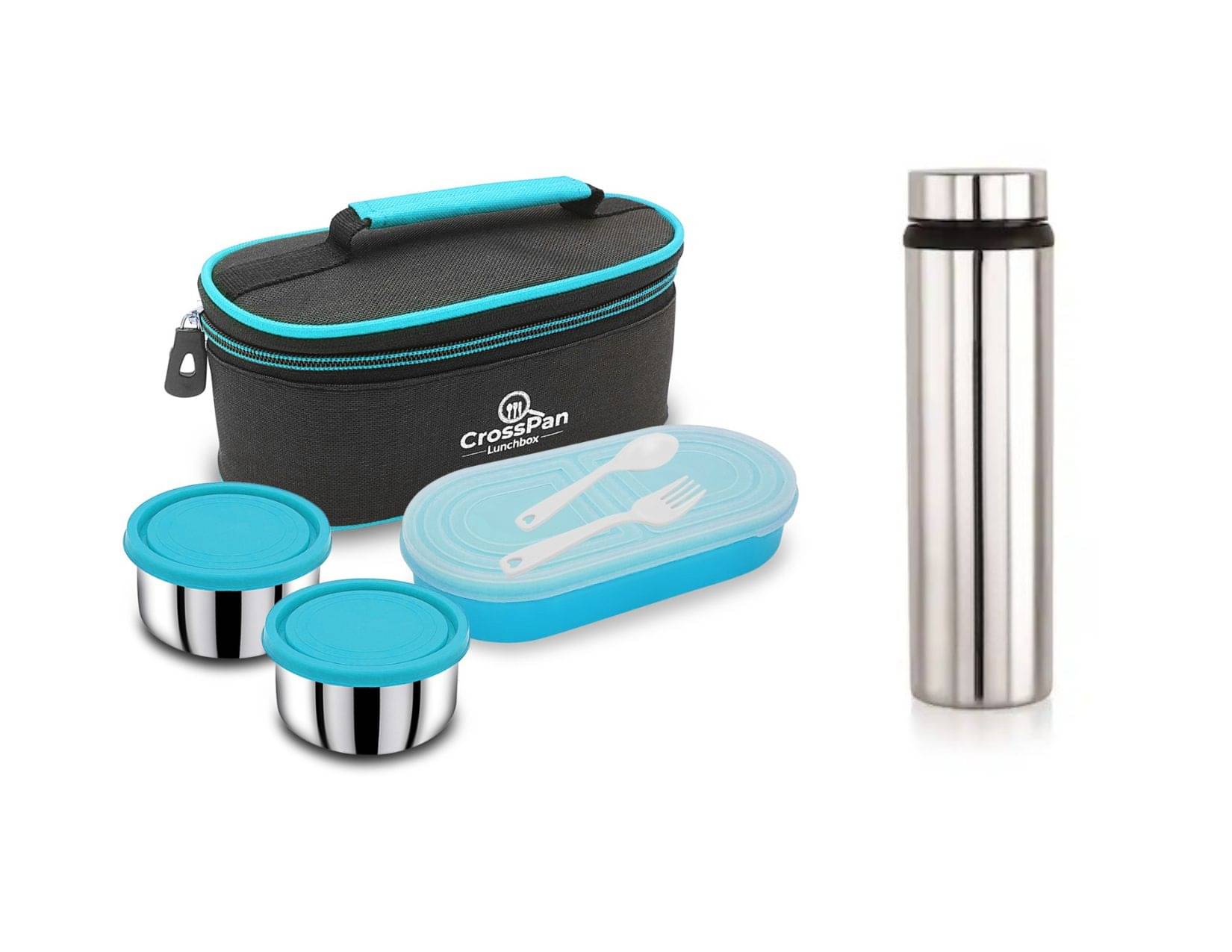 CrossPan Double decker Lunch/Tiffin Box Stainless Steel Lunch Box 3 - Container ( Pack of 1 ) CrossPan Double decker Lunch/Tiffin Box Stainless Steel Lunch Box 3 - Container ( Pack of 1 )