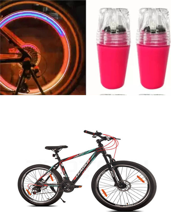 Cycle Fancy Tyre Light,Tyre Valve Cap (Multicolor, Pack Of 2) For Leader Highlander 26T 21 Speed All     			Cycle Fancy Tyre Light,Tyre Valve Cap (Multicolor, Pack Of 2) For Leader Highlander 26T 21 Speed All