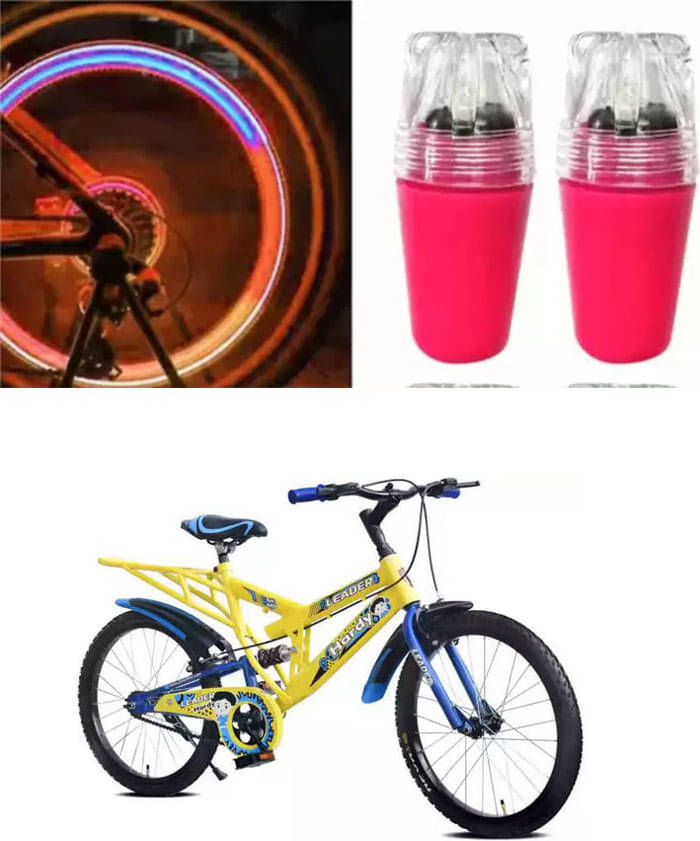     			Cycle Fancy Tyre Light,Tyre Valve Cap (Multicolor, Pack Of 2) For Leader Hardy 20T Ibc Rs