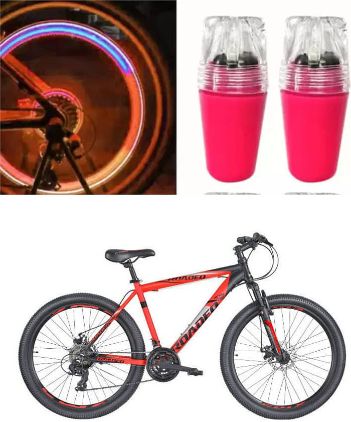     			Cycle Fancy Tyre Light,Tyre Valve Cap (Multicolor, Pack Of 2) For Roadeo A75