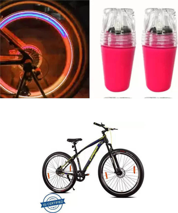     			Cycle Fancy Tyre Light,Tyre Valve Cap (Multicolor, Pack Of 2) For Leader Griffin 29T SS with DD FS