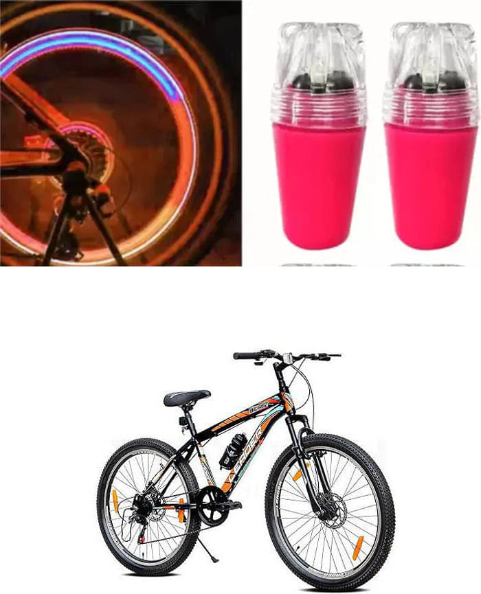 Cycle Fancy Tyre Light,Tyre Valve Cap (Multicolor, Pack Of 2) For Leader Beast 26T With Front Suspension Cycle Fancy Tyre Light,Tyre Valve Cap (Multicolor, Pack Of 2) For Leader Beast 26T With Front Suspension