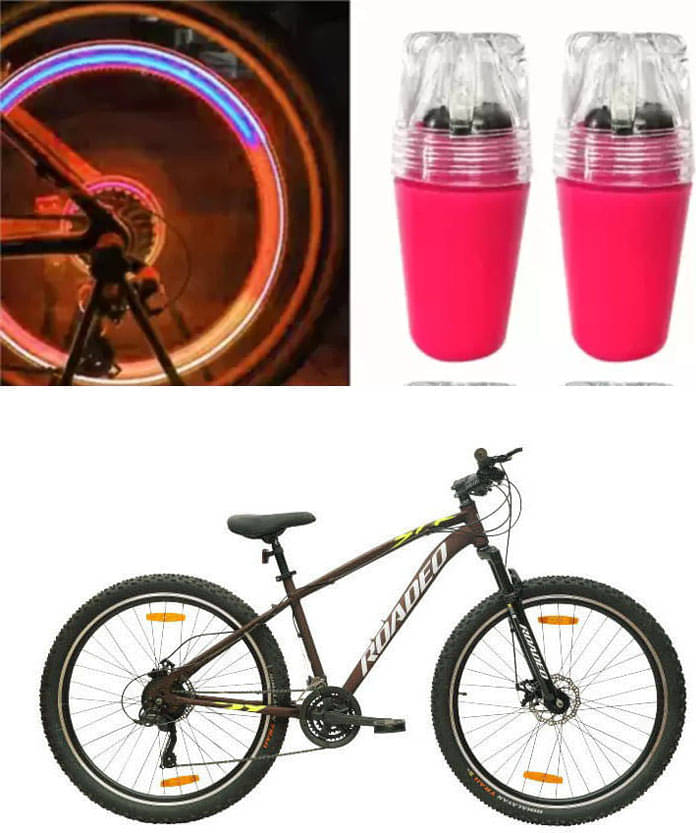     			Cycle Fancy Tyre Light,Tyre Valve Cap (Multicolor, Pack Of 2) For Roadeo STR2
