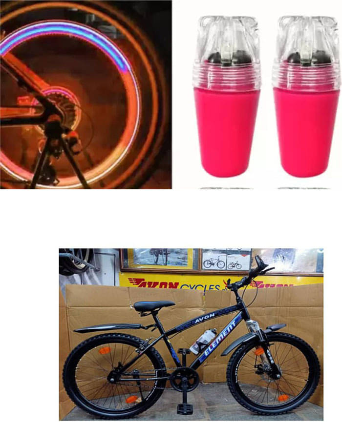 Cycle Fancy Tyre Light,Tyre Valve Cap (Multicolor, Pack Of 2) For SILK DEW Cycle Fancy Tyre Light,Tyre Valve Cap (Multicolor, Pack Of 2) For SILK DEW