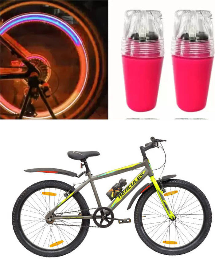     			Cycle Fancy Tyre Light,Tyre Valve Cap (Multicolor, Pack Of 2) For Streetcat Pro