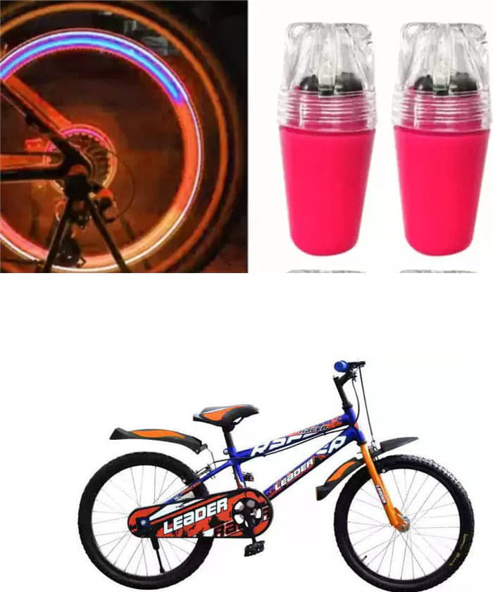     			Cycle Fancy Tyre Light,Tyre Valve Cap (Multicolor, Pack Of 2) For Leader Racer 20T