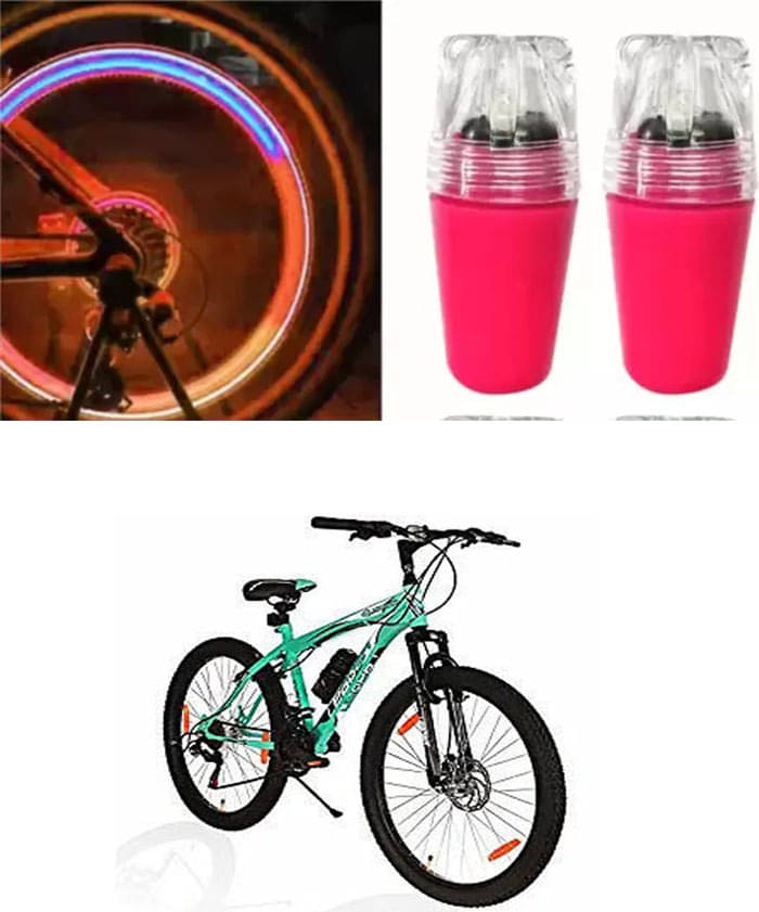 Cycle Fancy Tyre Light,Tyre Valve Cap (Multicolor, Pack Of 2) For Leader Gladiator 26T MS With Fro Cycle Fancy Tyre Light,Tyre Valve Cap (Multicolor, Pack Of 2) For Leader Gladiator 26T MS With Fro