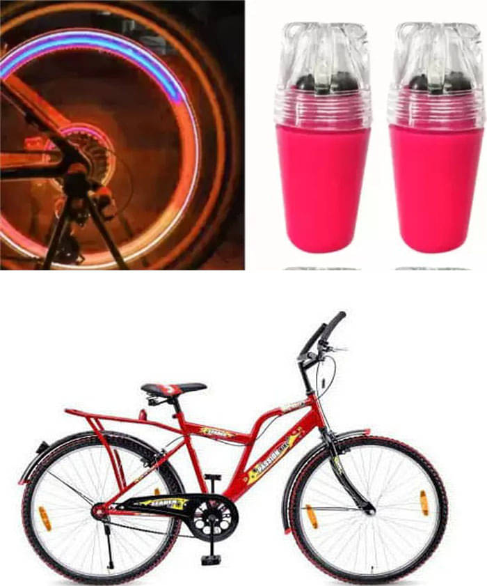 Cycle Fancy Tyre Light,Tyre Valve Cap (Multicolor, Pack Of 2) For Leader Passion Bike 24T Cycle Fancy Tyre Light,Tyre Valve Cap (Multicolor, Pack Of 2) For Leader Passion Bike 24T