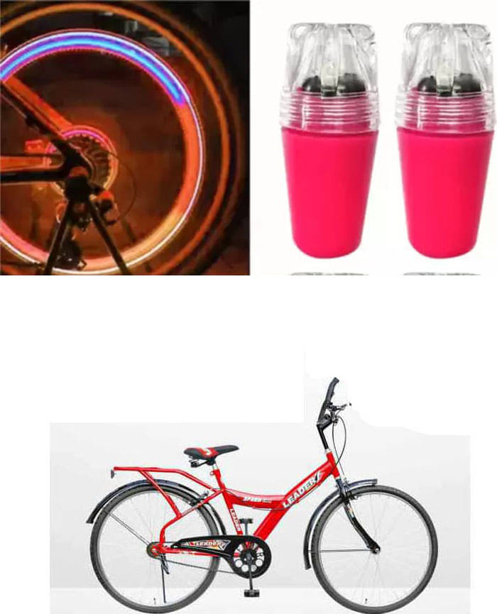 Cycle Fancy Tyre Light,Tyre Valve Cap (Multicolor, Pack Of 2) For Leader Speed Bike 24T Cycle Fancy Tyre Light,Tyre Valve Cap (Multicolor, Pack Of 2) For Leader Speed Bike 24T