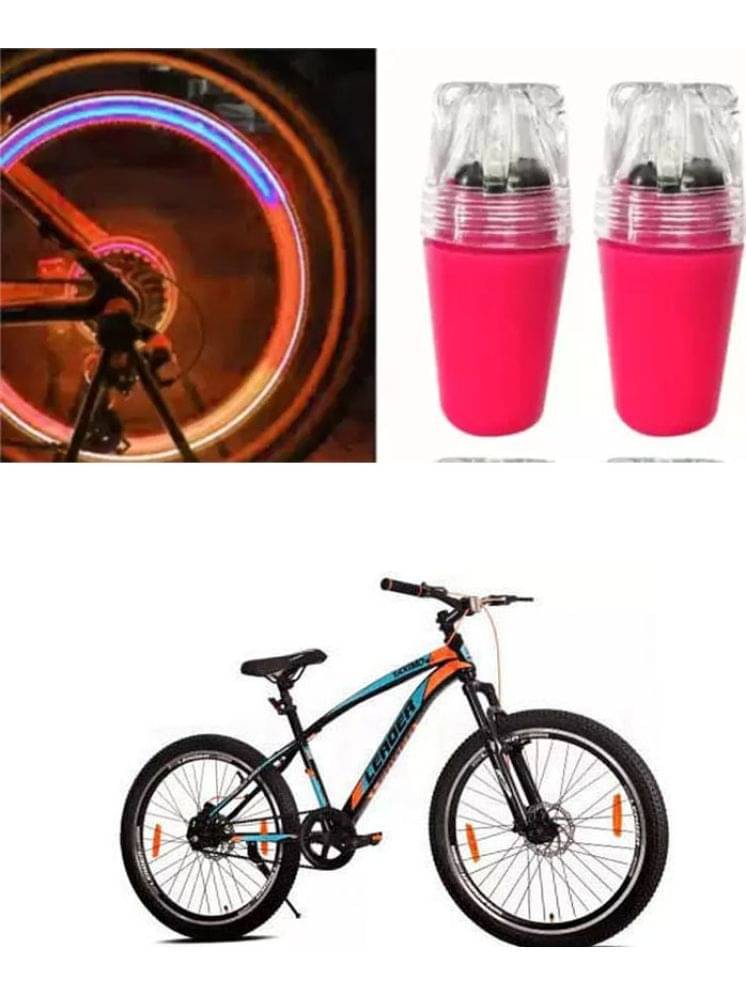    			Cycle Fancy Tyre Light,Tyre Valve Cap (Multicolor, Pack Of 2) For Leader Taximo 26T with DD FS SS