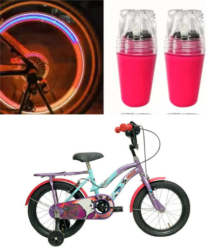     			Cycle Fancy Tyre Light,Tyre Valve Cap (Multicolor, Pack Of 2) For Flutter