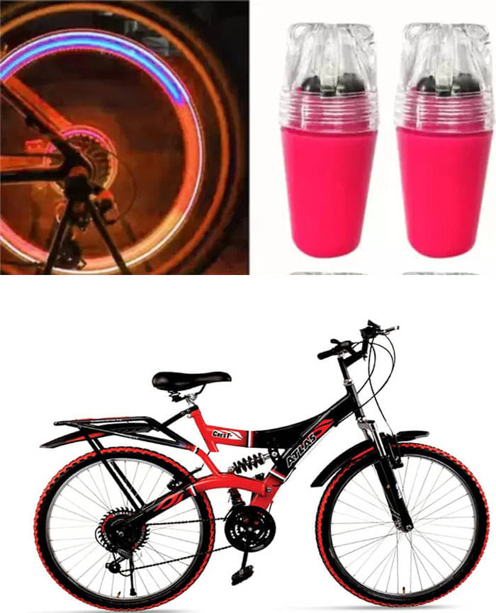Cycle Fancy Tyre Light,Tyre Valve Cap (Multicolor, Pack Of 2) For Crest Single Speed Fshox 26 Cycle Fancy Tyre Light,Tyre Valve Cap (Multicolor, Pack Of 2) For Crest Single Speed Fshox 26